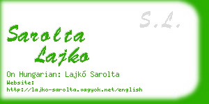 sarolta lajko business card