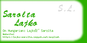 sarolta lajko business card